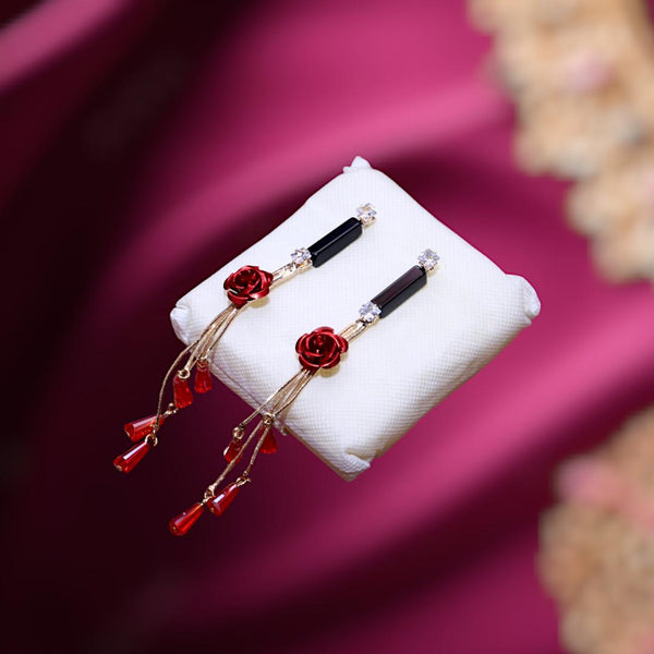 Branded Flower Design Gold Plated Earrings