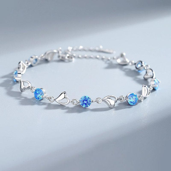 Branded/Luxury High Quality , Multicolor Sliver Plated Stone Charm Bracelet