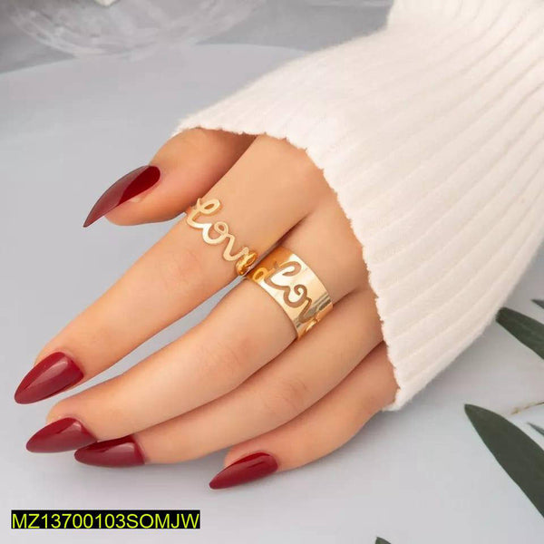 2 Pcs Trendy Couple Love Rings