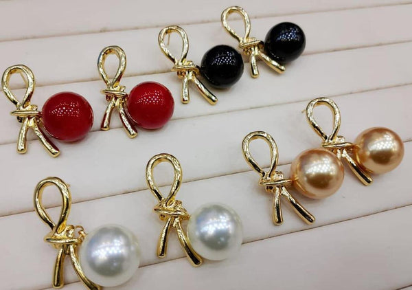 Calligraphy Design Gold Plated Artificial Stones Earrings
