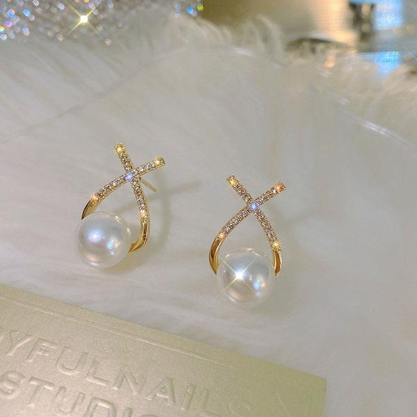 Funky Gold Plated Artificial Stones Earrings