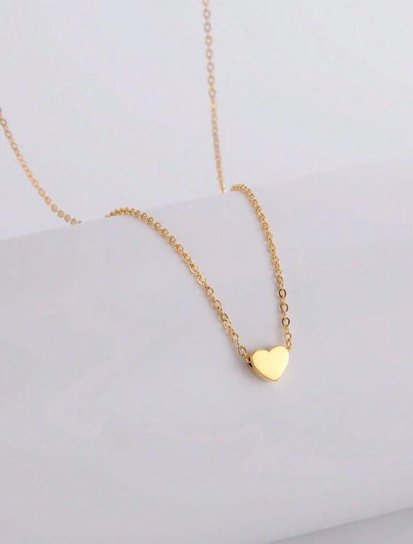 Heart Design Gold Plated Artificial Stones Pendant