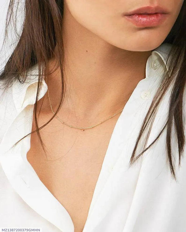 Beaded Design Gold Plated Artificial Stones Necklace