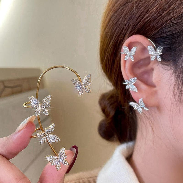 Funky Gold Plated Zircon Ear Cuffs