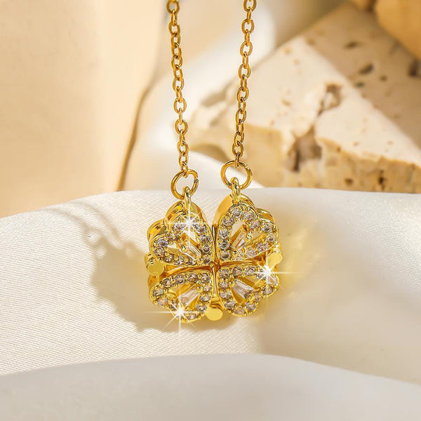 Branded Magnetic Heart Design Gold Plated Locket - 1 Pc