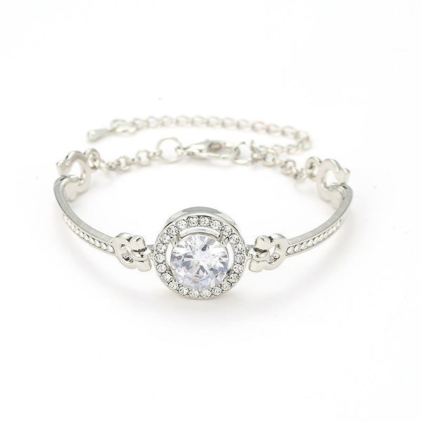 1 Pc Silver Plated Rhinestone Chain Bracelet