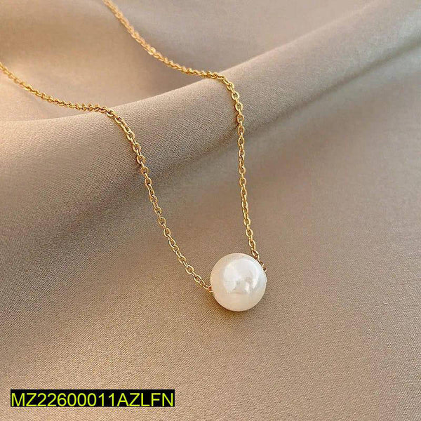 1 Pc Alloy Gold Plated Pearl Stone Pendant