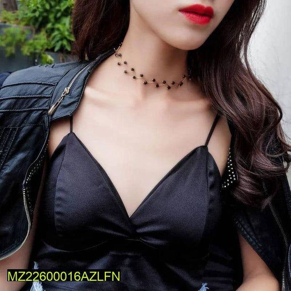 Zigzag Necklace In Black