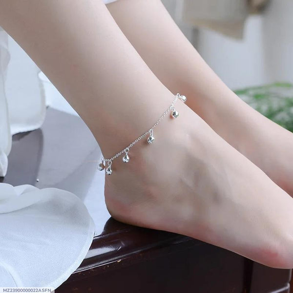Stunning Silver Plated Anklet Pair - 2 Pcs Adjustable Design