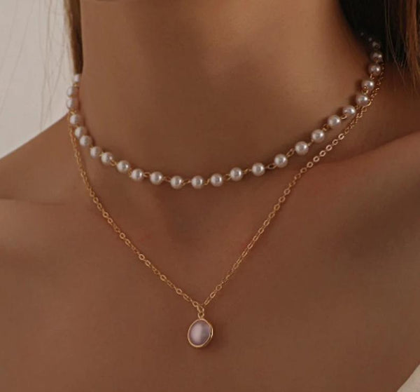 2 Layered Beaded Chain Choker