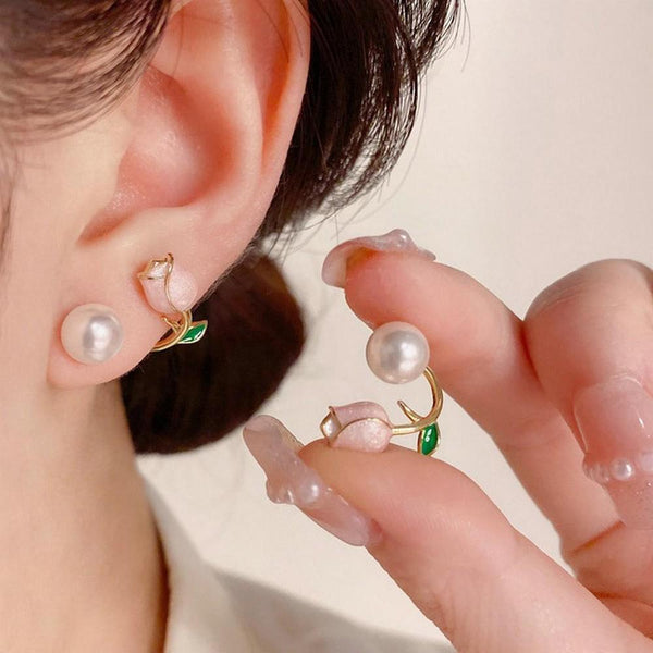 Trendy Artificial Pearls Ear Studs