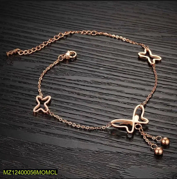 1 Pc Alloy Gold Plated Butterfly Design Bracelet